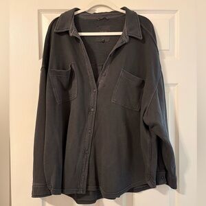 Aerie Charcoal Button Down Top